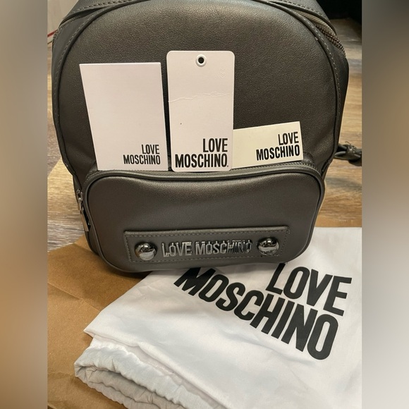 Love Moschino- Mini Backback | Gray W/ Gunmetal Hardware | Dustbag, Paperwork main image 8